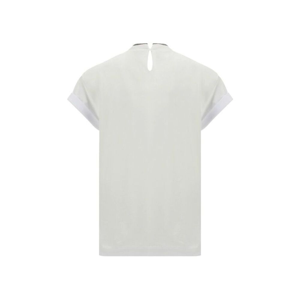 Brunello Cucinelli White Elastane Women's T-Shirt - Picture 4 of 6